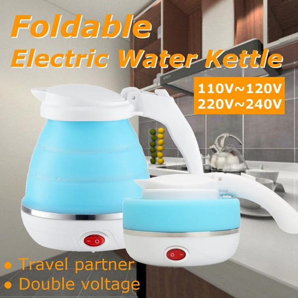 0.75L EU Plug Electric Kettle Silicone Foldable Portable Travel Camping Water Boiler Adjustable Voltage Home Electric Appliances