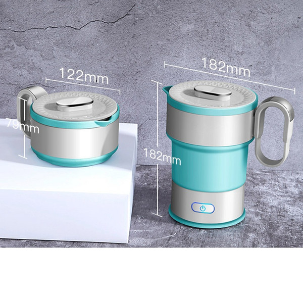 Travel kettle 0.6L Folding mini Electric Kettle 220V Travel Portable Water Heater With Folding Cup Food Grade Silicone Boiler