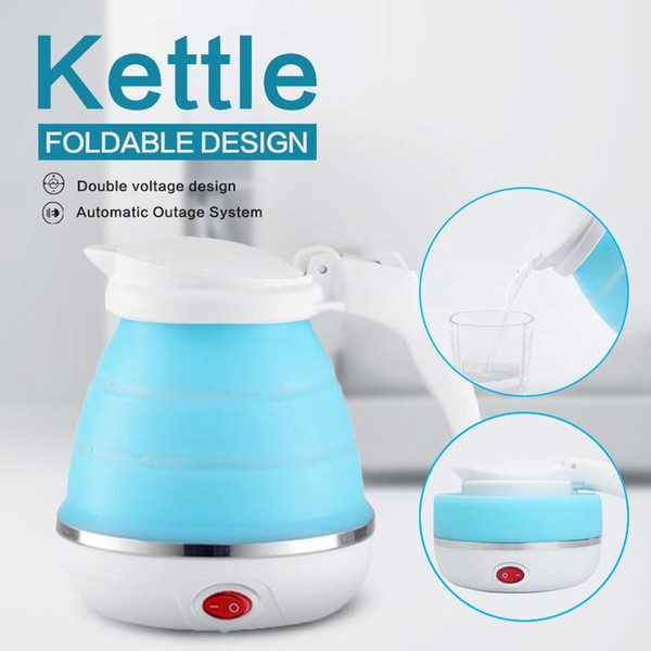 680W Portable Electric Kettle Silicone Mini Foldable Small Electric Kettles 110-240V EU Plug Travel Water Boiler Camping Kettle