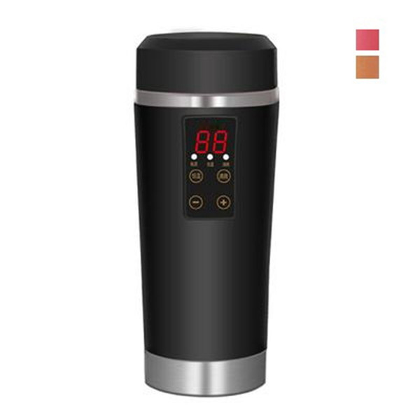 DMWD Portable Electric Heating Cup Car Electric Kettle Travel Water Heater 12V Heat Preservation Stainless Steel Water Cup