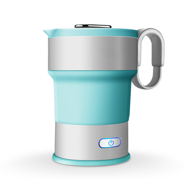 DMWD Newest 0.6L Folding Electric Kettle 220V Travel Portable Water Heater Boiler With Folding Cup Food Grade Silicone