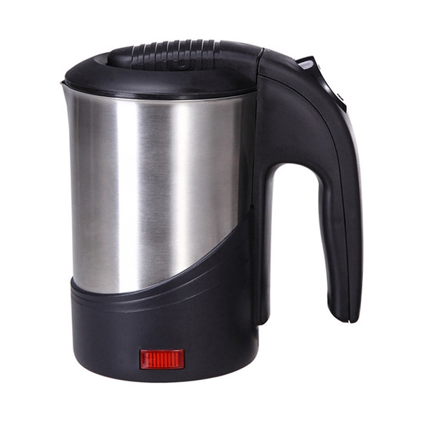 DMWD 110-220V Abroad Travel Stainless Steel Electric Kettle 600ML Portable Mini Electric Pot With 4 In 1 US/UK/EU/AU Plug Conver