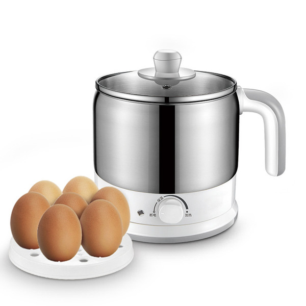 DMWD High Quality Stainless Steel Mini Electric Pot 220V 1.2L Breakfast Egg Cooker Water Heater Boiler Porridge Soup Pot