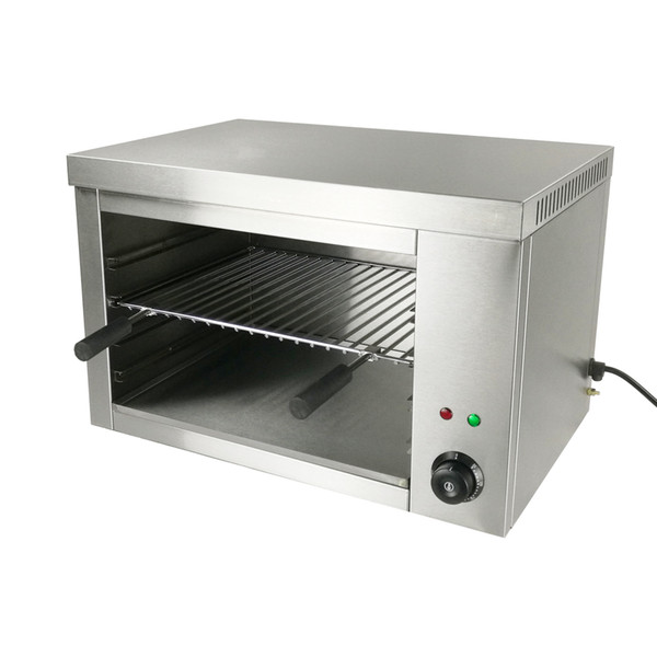 Commercial Countertop Electric Salamander Broiler by 304 Stainless Steel Temperature Adjustable