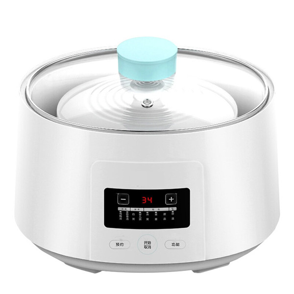 DMWD 1.6L Mini Automatic Electric Stewing Pot Soup Porridge Cooker Ceramic Water Partition 3 Cores 7 Menus 12H Appointment 220V