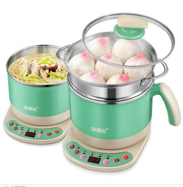 220V 600w 1.5L Electric skillet Multi-function pot electric cooker 304 stainless steel automatic to insulation 9.5hours appointment Anti-dry