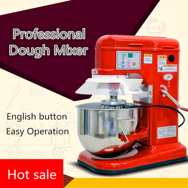 220V Professional 7L Full-automatic Commercial Electric Dough Mixer Egg Beater Bread Milkshake Mixer With English Button