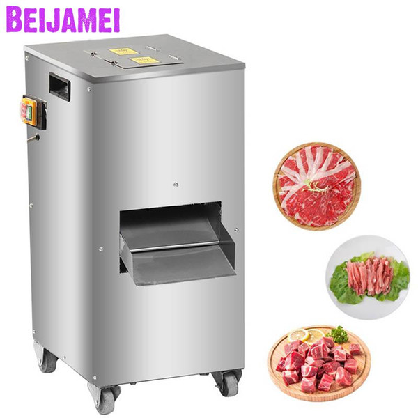 Beijamei 2019 Stainless steel double cutting machine commercial meat slicer cutter multifunctional electric meat diced mincer