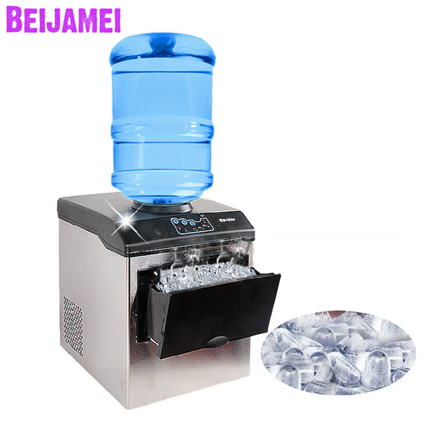 BEIJAMEI Commercial Automatic Ice Maker 25kg/24H Electric Bullet Round Ice Block Cube Making Machine Small Bar Coffee Shop