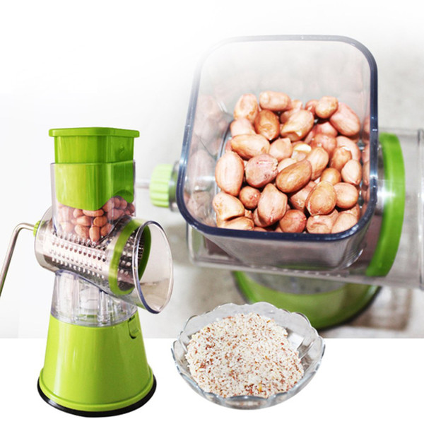 NEW Multi-function Vegetables Fruit Cutter Drum Type Manual High Speed Mandoline Slicer Shredders Grinder Stainless Steel Blades