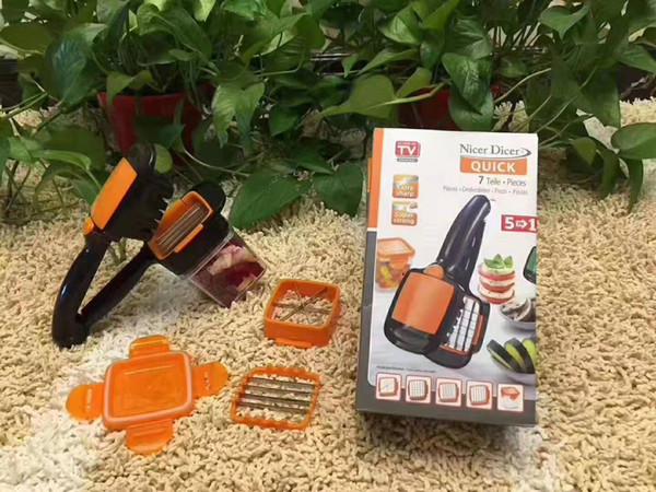 Cool Magic Slicer 4 Blades Nicer Chopper Dicer Quick Set 5 In 1 Vegetables Fruits Cutter Food Multi-Function Salad Onion Vegetable Cutter