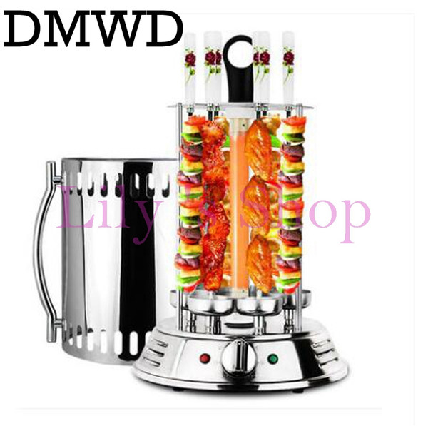 DMWD Electric oven smokeless barbecue BBQ kebab rotary machine grill automatic rotation rotisserie Roast domestic lamb skewers