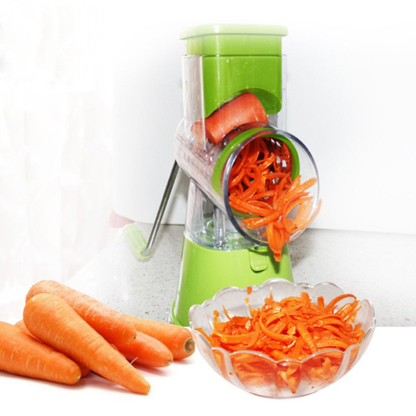 high quality Multi-function Vegetables Fruit Cutter Drum Type Manual High Speed Mandoline Slicer Shredders Grinder Stainless Steel Blades