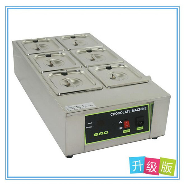 110V 220V Commercial Digital Display Electric 6 cylinder Chocolate Melting Machine Genuine Chocolate Melting Furnace EU/AU/UK/US Plug