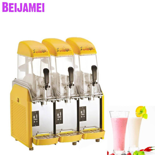 Beijamei Commercial ice snow slush machine 3 tanks desktop electric snow mud smoothie machines for sale