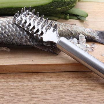 Kitchen kitchen tools, steel handle, fish scaling, stainless steel fishing brush, scraping fish scaling, spot wholesale