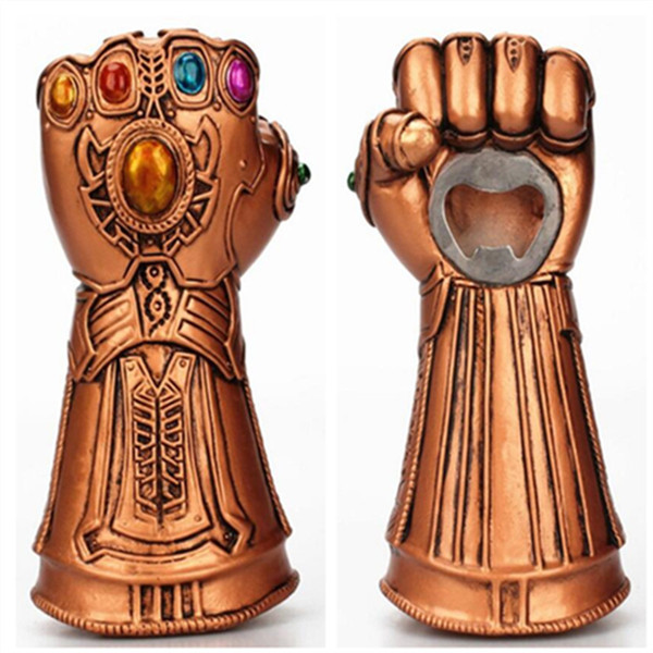 Hot Movie The Avengers Thanos Props Infinity Gauntlet Cosplay Beer Opener Creative Fist Gloves Bottle Opener Funny Gift Metal