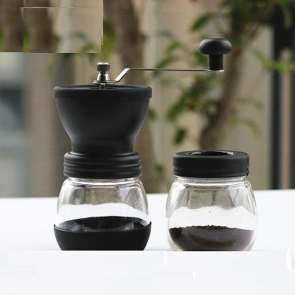 CG01-4, free shipping,Ceramics coffee bean grinder with canister set,coffee grinder,hand Grinding machine,Manual coffee grinder