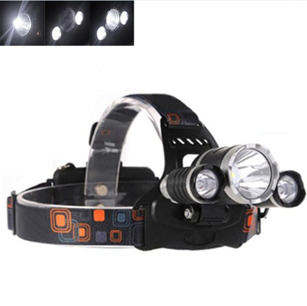 2018 Wholesale 5000lm CREE XML T6+2R5 LED Headlight Headlamp Head Lamp Light Flashlight 18650 Torch Camping Fishing Rechargeable Lantern