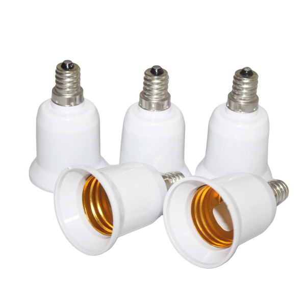 E12 to E27 Light Socket Candelabra Light Bulb Lamp Socket Enlarger Adapter Bulb Base Adapter Converter Pack of 5 White