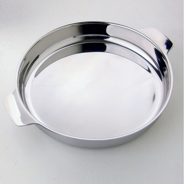 304 stainless steel 40cm round Flapjack pizza baking pan barbecue pot steaming fish dish 40*5.35cm