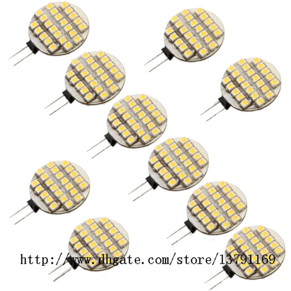 10pcs Warm White G4 24 LED 3528 SMD Camper Marine Boat Spot Light Lamp Bulb DC 12V