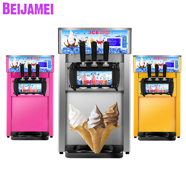 BEIJAMEI 2019 Soft Ice cream machine R22 3 Flavor Ice cream maker Commercial Yogurt ice cream making machine