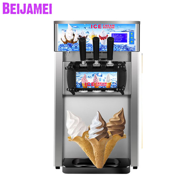 BEIJAMEI New Commercial Soft ice cream machine Desktop stainless steel electric frozen ice cream maker 220V