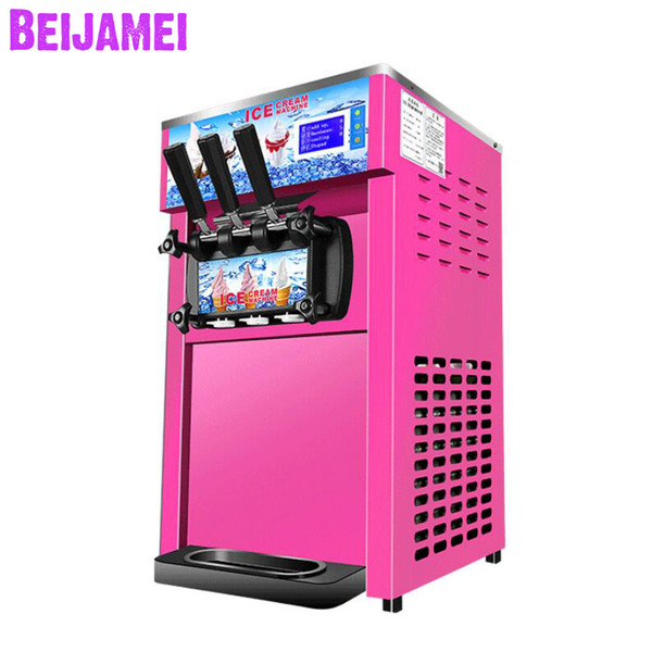 BEIJAMEI Factory Tri-color Soft Ice Cream Making Machine commercial electric ice cream machine mix with 3 Flavors