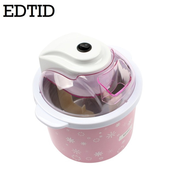 EDTID Electric Mini Ice Cream Machine 1.5L Household Automatic DIY Soft Frozen Fruit Dessert Icecream Maker Milkshake Freezer EU