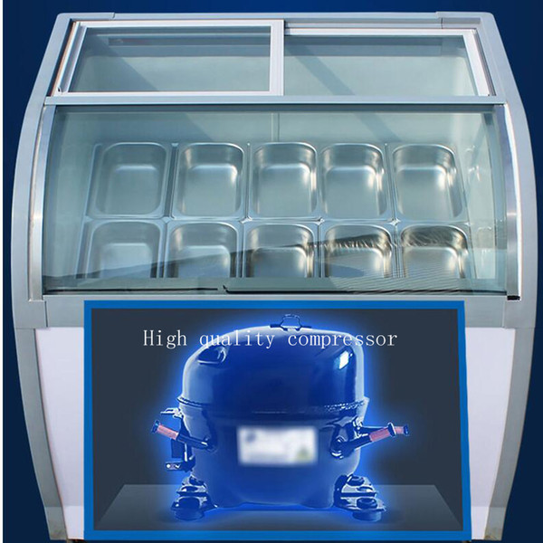 Automatic defogging hard / soft ice cream freezer / popsicle freezer / mini ice cream display freezer LED lights