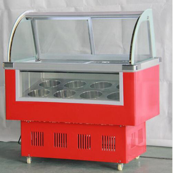 220v Curved glass design ice cream freezer / ice cream display / showcase display cabinet with CE certificate