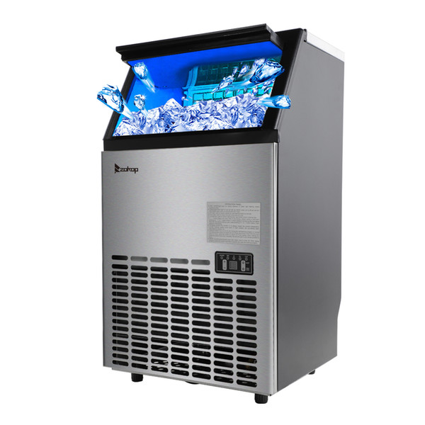 Freestanding Commercial Ice Maker Machine 99 lbs Ice in 24 hrs with 29 lb Storage Capacity Ideal for Restaurants Bars Homes and Offices