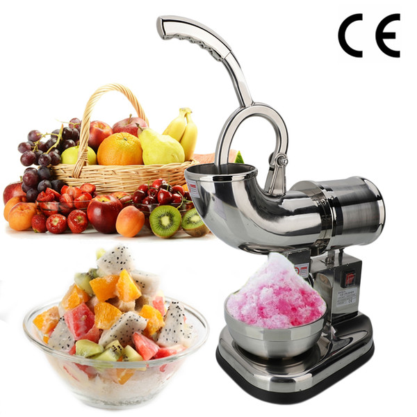 Electric Shaved Ice Machine Commercial 200W 440 lb/h Dual Stainless Steel Blade Electric Ice Shaver Maker Crusher Snow Cone Machine USA Ship