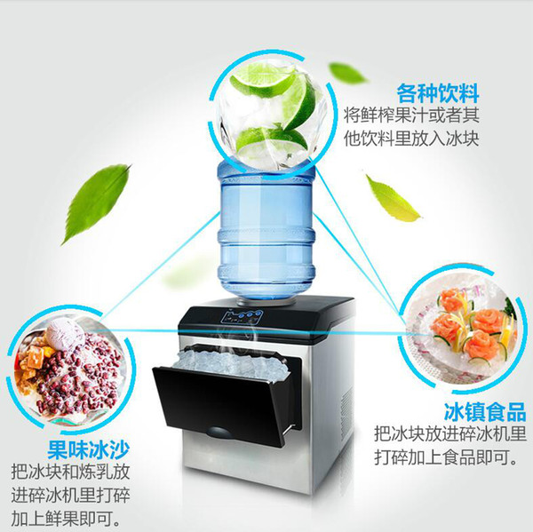 commercial or household portable countertop automatic bullet ice making machine for coffee shops, cold drinks shops, bars