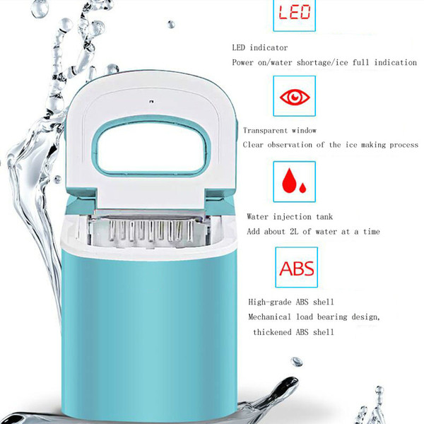 Commercial Portable Ice Maker Machine 25H/15KG Capacity Electric Ice Maker Drinks Coffee shop Home Kitchen Ice maker