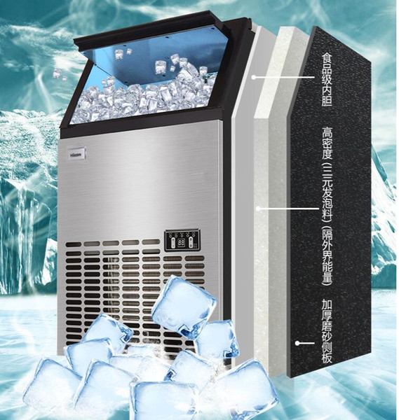 HZB-55 Commercial ice machine 24H/55KG large automatic Square ice cubes ice making machine for bars, cafes, cold drinks shops