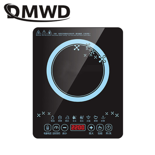 DMWD Electric Magnetic Induction Cooker Waterproof Hot Pot Oven Furnace Cooking Stove Kitchen Hotpot Heater Cooktop 2200W EU US