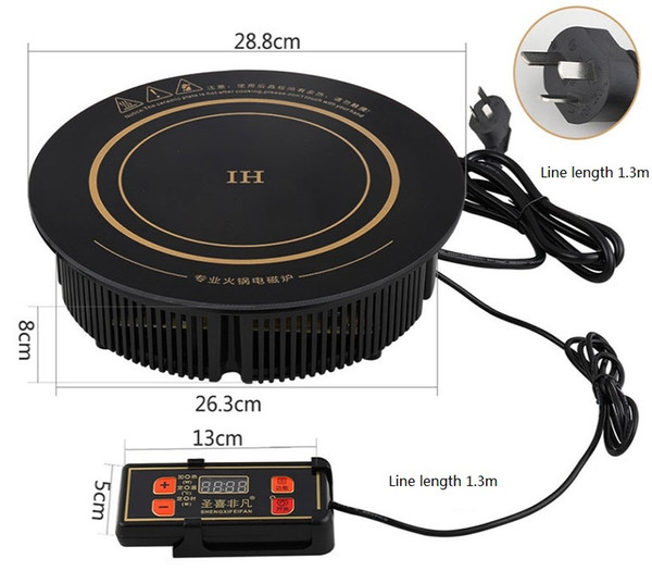 288mm Hotelrestaurant hotpot special circular commercial hot pot induction cooker Electromagnetic furnace 220V 2200W F-288M