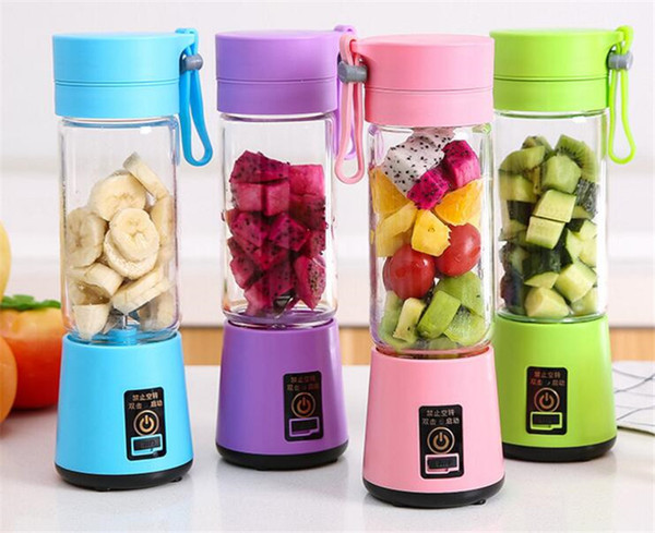 Dropshipping USB Juicer Cup 380ml Portable Rechargeable Battery Juicers Blender Juice Electric Bottle Fruit Vegetable Tools with Retail box