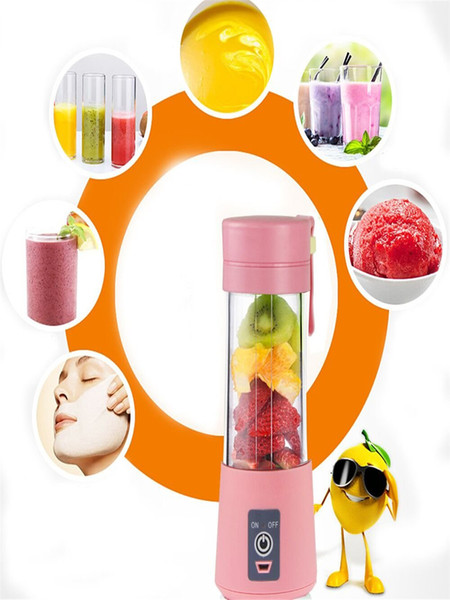 Portable Juicer Bottle - Personal Blender USB Charger Fruit Mixing Machine, Mini Fruit Juice Extractor,Electric Rechargeable Mixer Cup 380ML