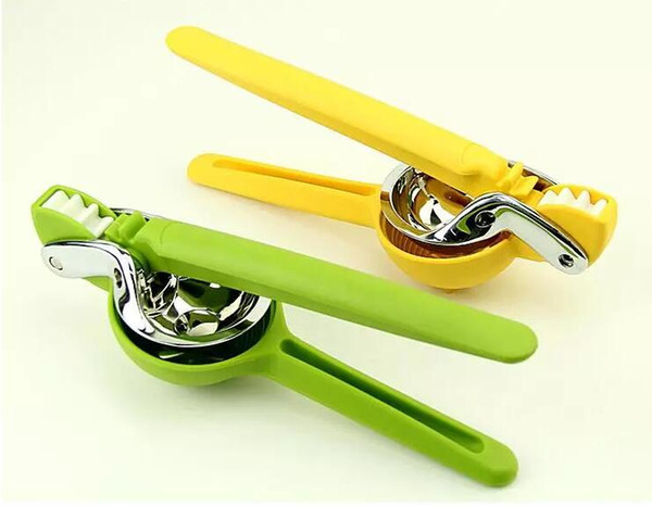 2 Colors High Quality Stainless Steel Hand Press Manual Juicer Lemon Orange Lime Squeezer Kitchen Cookware Fresh Juice Tool 100Pcs