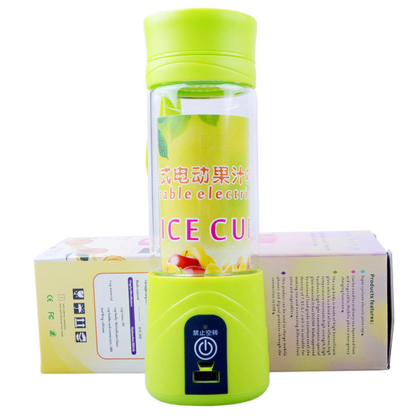 Electric Juice Fruit Cup Portable Glass Bottle Little Cyclones Rechargeable Automatic 380ML 2000mAh Battery DC3.6V Food Grade Material Home