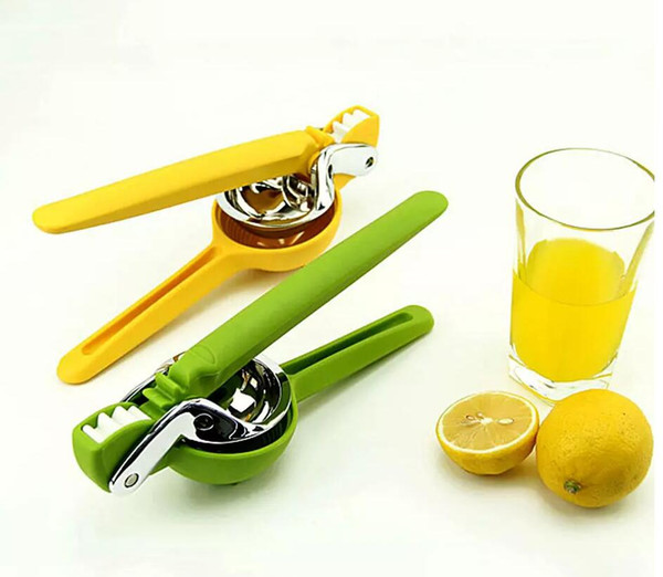 2 Colors High Quality Stainless Steel Hand Press Manual Juicer Lemon Orange Lime Squeezer Kitchen Cookware Fresh Juice Tool 50Pcs