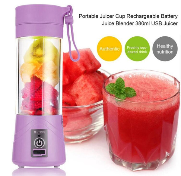 380ml USB Mini Portable 1 minute Juicer Bottle Juice Blender Lemon vegetables fruit Squeezers Reamers Bottle Drop Shipping