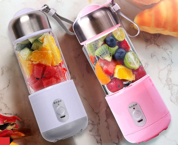 Fresh Fruit Smoothie Maker Mini Portable Rechargeable Juicer Bottle 500ML USB Quick Charging Port