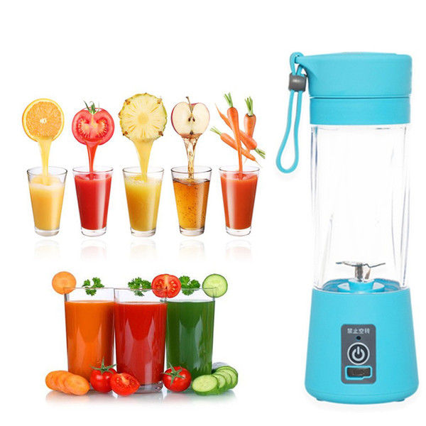 Newest High Quality 380ml USB Electric Fruit Juicer Handheld Smoothie Maker Blender Rechargeable Mini Portable Juice Cup Water Bottle