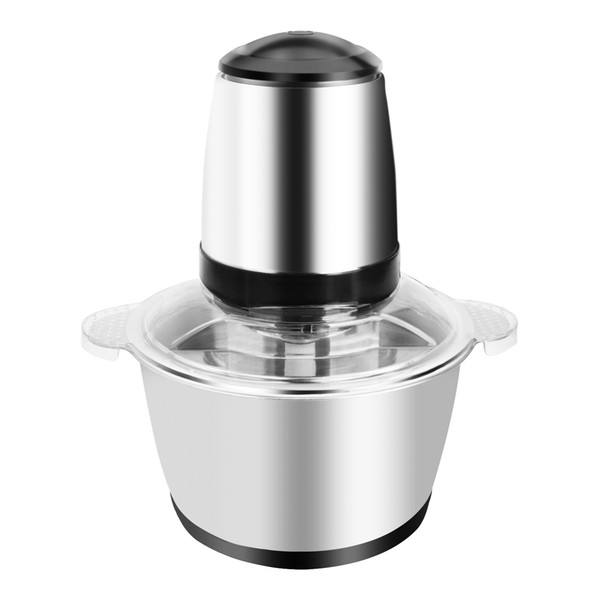 Electric Meat Grinders 300W Portable Home Kitchen Food Chopper Vegetable Use Stainless Steel One-key Meat Grinder 2L Stainless Steel Cup