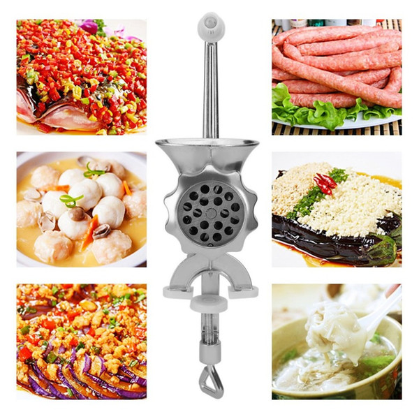 hot sale Hand Cast Aluminum Manual Meat Grinder Mincer Machine Sausage Table Crank Tool for Home Kitchen Cutter Slicer Beef