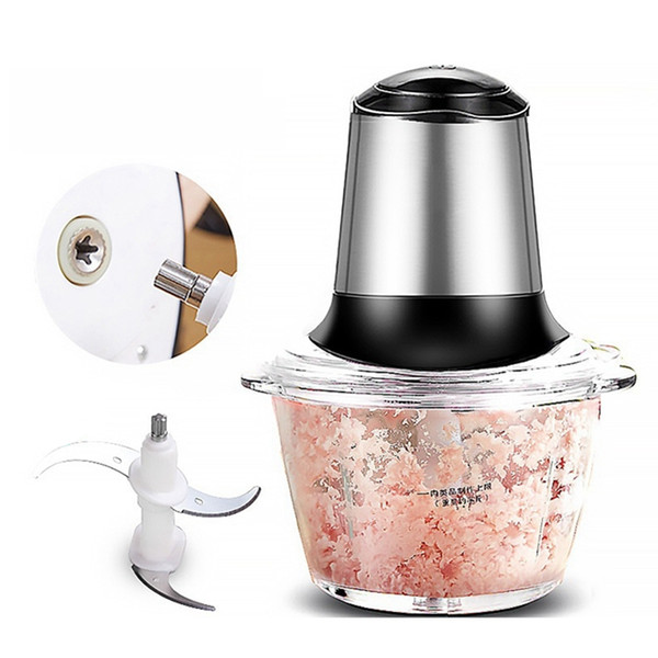 HIMOSKWA 1.2L Multifunctional Meat Grinder 220V Kitchen Electric Cutter Mixer Household Mincer Chopper Food Processor Glass Bowl